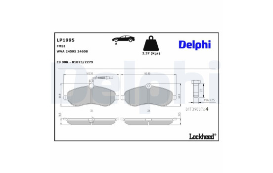 Brake Pad Set, disc brake LP1995 Delphi, Image 3