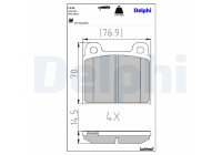 Brake pad set, disc brake LP20 Delphi
