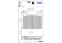 Brake pad set, disc brake LP20 Delphi