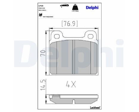 Brake pad set, disc brake LP20 Delphi
