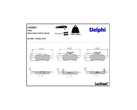 Brake Pad Set, disc brake LP2007 Delphi, Image 3