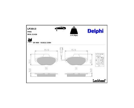 Brake Pad Set, disc brake LP2013 Delphi, Image 4