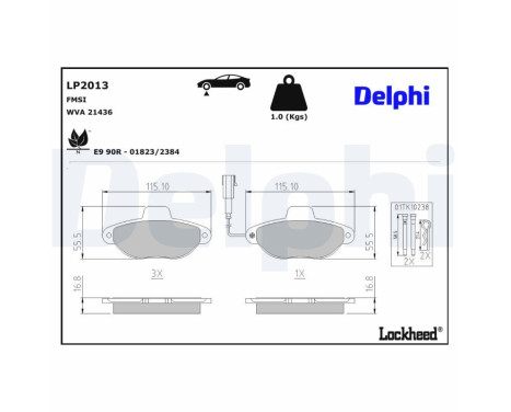 Brake Pad Set, disc brake LP2013 Delphi, Image 4