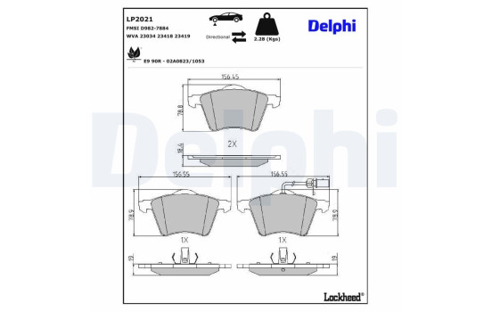 Brake Pad Set, disc brake LP2021 Delphi, Image 4