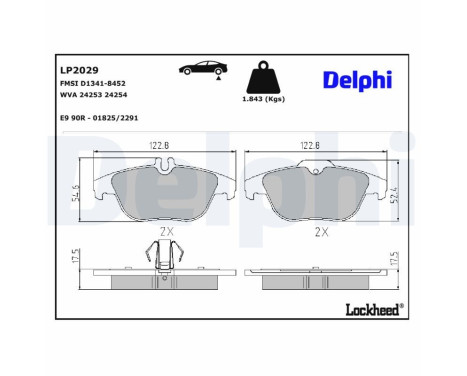 Brake Pad Set, disc brake LP2029 Delphi, Image 3