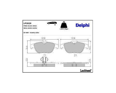 Brake Pad Set, disc brake LP2029 Delphi, Image 3