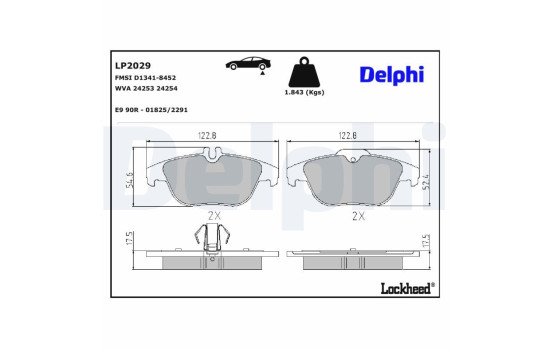 Brake Pad Set, disc brake LP2029 Delphi, Image 3