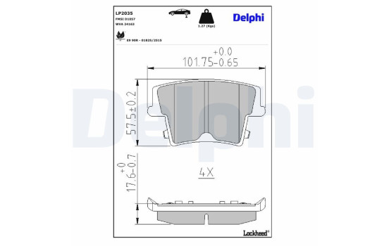 Brake Pad Set, disc brake LP2035 Delphi