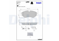 Brake pad set, disc brake LP2039LC Delphi