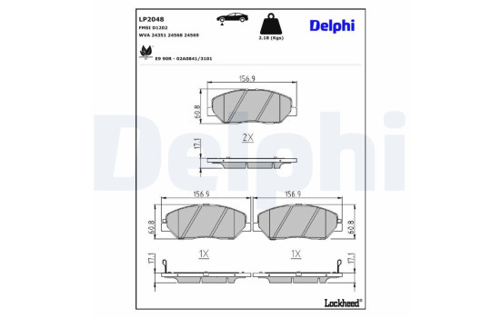 Brake Pad Set, disc brake LP2048 Delphi, Image 4