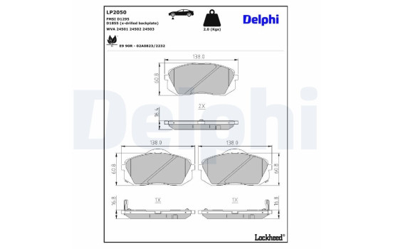 Brake Pad Set, disc brake LP2050 Delphi, Image 4