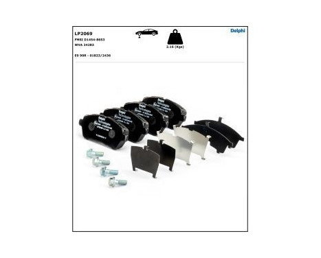 Brake Pad Set, disc brake LP2069 Delphi, Image 4
