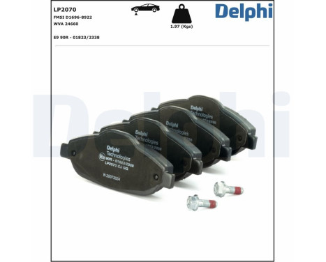 Brake Pad Set, disc brake LP2070 Delphi, Image 2