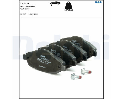 Brake Pad Set, disc brake LP2070 Delphi, Image 4