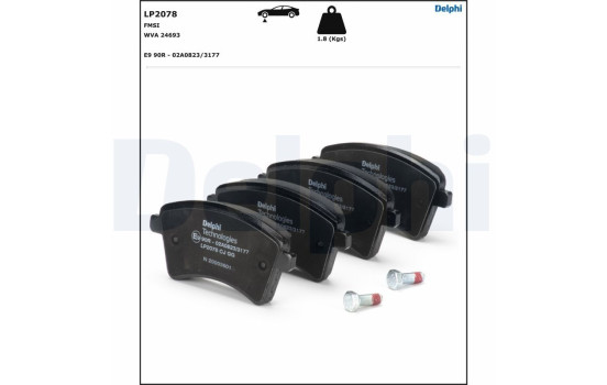 Brake Pad Set, disc brake LP2078 Delphi, Image 4
