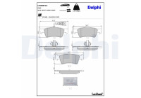 Brake pad set, disc brake LP2087LC Delphi