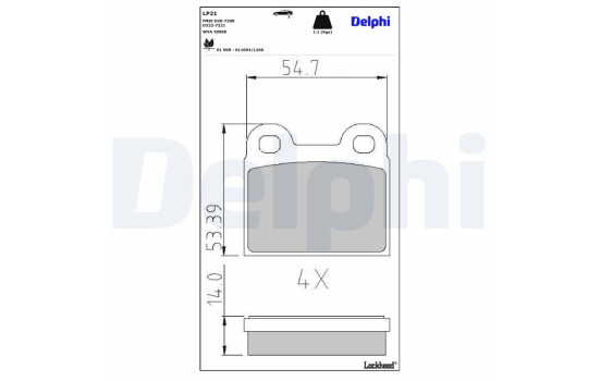 Brake Pad Set, disc brake LP21 Delphi