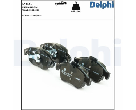 Brake Pad Set, disc brake LP2101 Delphi, Image 2