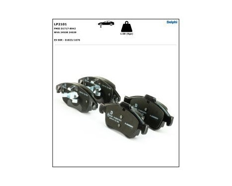 Brake Pad Set, disc brake LP2101 Delphi, Image 4