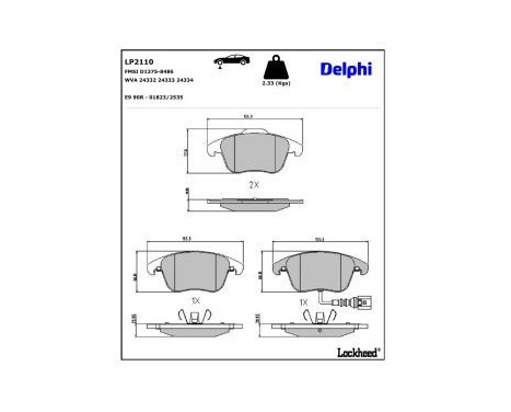 Brake Pad Set, disc brake LP2110 Delphi, Image 4