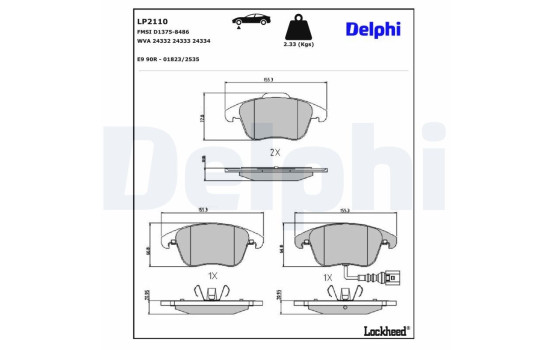 Brake Pad Set, disc brake LP2110 Delphi, Image 4