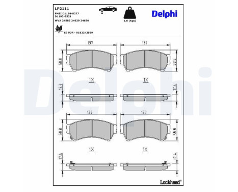 Brake Pad Set, disc brake LP2111 Delphi
