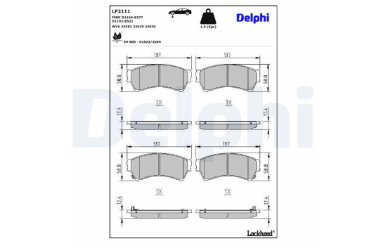 Brake Pad Set, disc brake LP2111 Delphi, Image 3