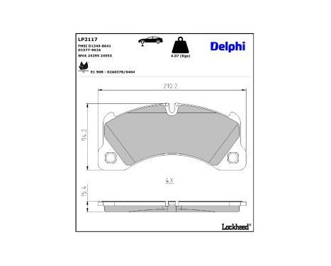Brake Pad Set, disc brake LP2117 Delphi, Image 3