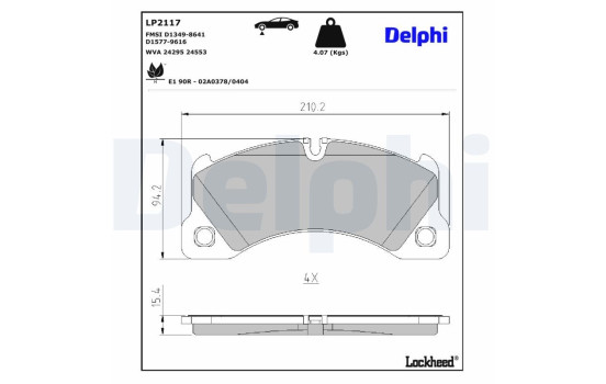 Brake Pad Set, disc brake LP2117 Delphi, Image 3