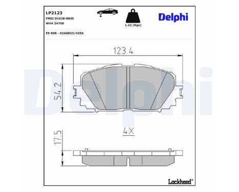 Brake Pad Set, disc brake LP2123 Delphi