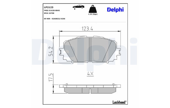 Brake Pad Set, disc brake LP2123 Delphi