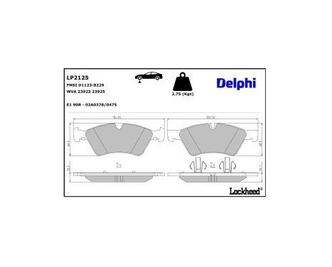 Brake Pad Set, disc brake LP2125 Delphi, Image 3