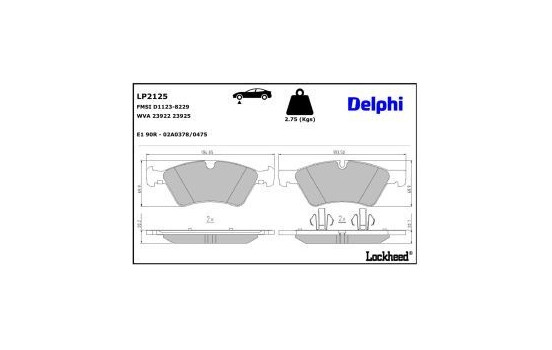 Brake Pad Set, disc brake LP2125 Delphi, Image 3