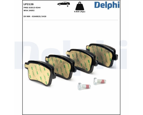 Brake Pad Set, disc brake LP2126 Delphi, Image 2