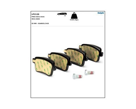 Brake Pad Set, disc brake LP2126 Delphi, Image 4