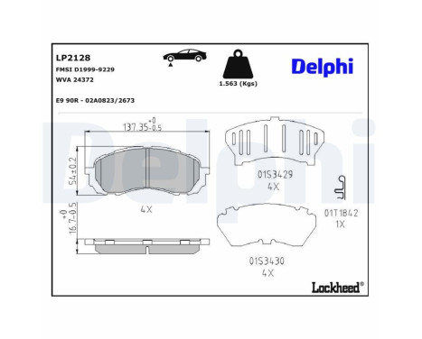 Brake Pad Set, disc brake LP2128 Delphi