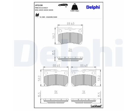 Brake Pad Set, disc brake LP2130 Delphi