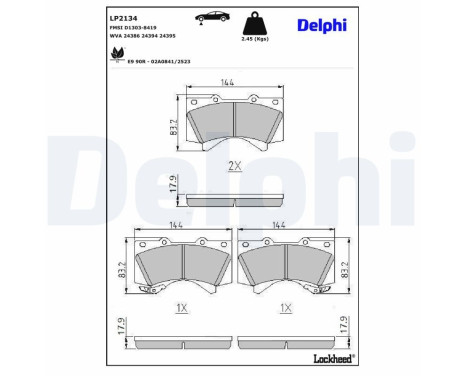 Brake Pad Set, disc brake LP2134 Delphi