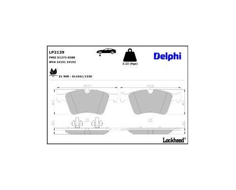 Brake Pad Set, disc brake LP2139 Delphi