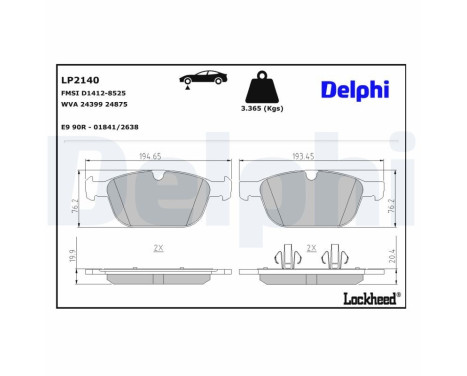 Brake Pad Set, disc brake LP2140 Delphi