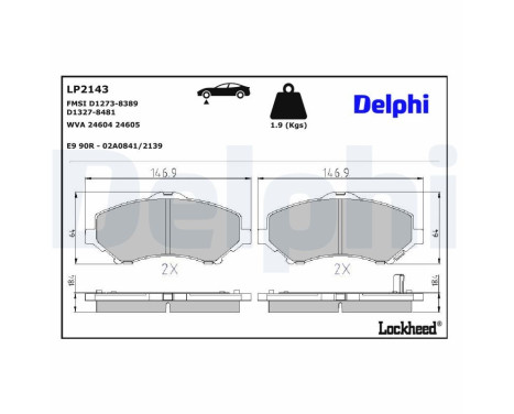 Brake Pad Set, disc brake LP2143 Delphi