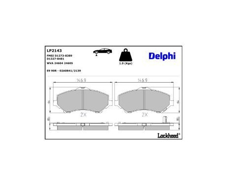 Brake Pad Set, disc brake LP2143 Delphi, Image 3
