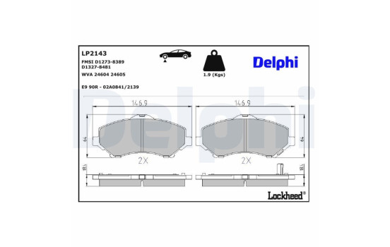 Brake Pad Set, disc brake LP2143 Delphi, Image 3