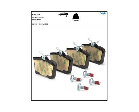 Brake Pad Set, disc brake LP2147 Delphi, Image 4