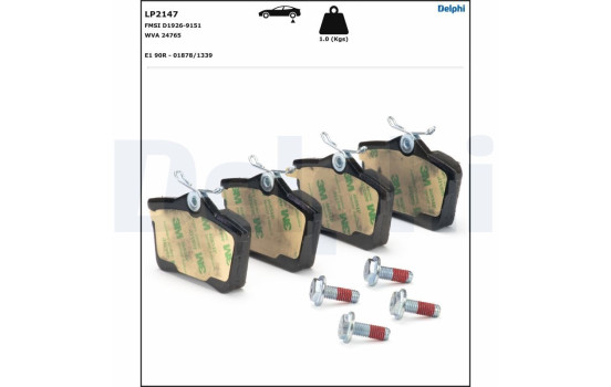 Brake Pad Set, disc brake LP2147 Delphi, Image 4