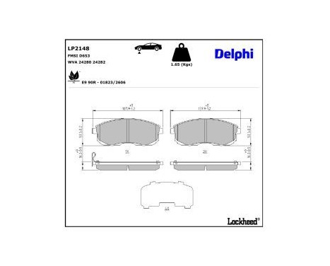 Brake Pad Set, disc brake LP2148 Delphi, Image 2