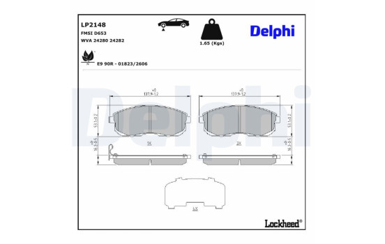 Brake Pad Set, disc brake LP2148 Delphi, Image 2