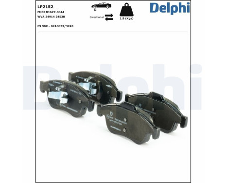 Brake Pad Set, disc brake LP2152 Delphi, Image 2