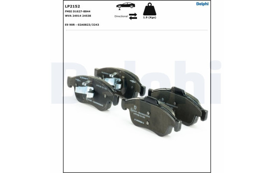 Brake Pad Set, disc brake LP2152 Delphi, Image 4