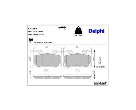 Brake Pad Set, disc brake LP2157 Delphi